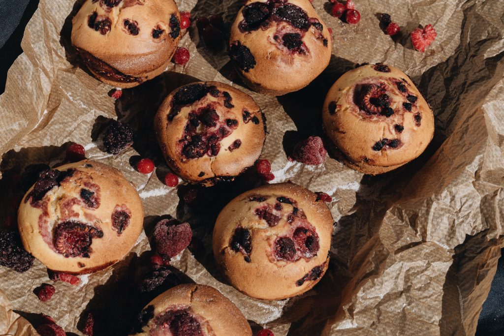 Coconut and fruit muffins