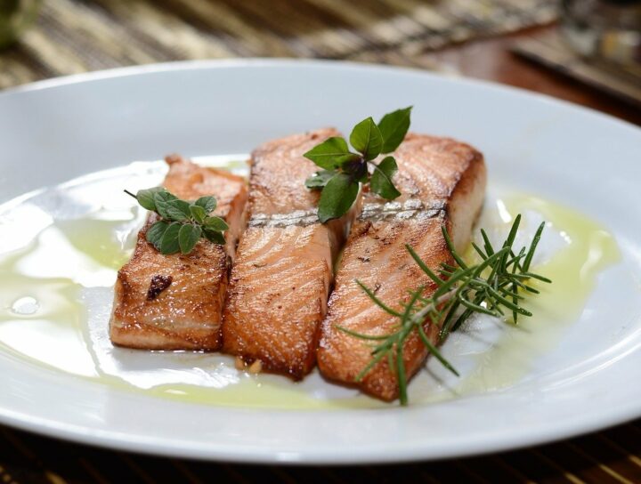 Maple and beet marinated salmon